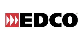EDCO logo featuring bold black letters “EDCO” next to a red square with three white arrows pointing right.