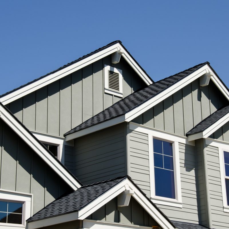 The exterior of a house's second floor during the day
